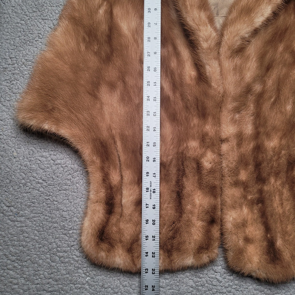 Vintage EMBA Royal Quality Pastel Natural Brown Mink Shawl Stole Wrap Cape Fur - Picture 8 of 10